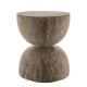 Travertine Look Stacked Rounded Form 37x60cm Side Table - Side Tables