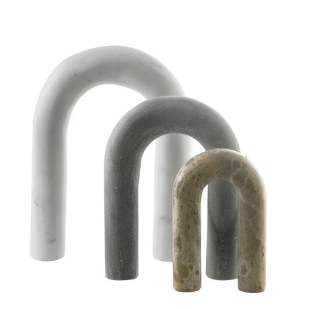 Neutrals Arches Set/3 Marble Ornament - Ornaments