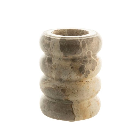 Chocolate Marble 10x8cm Marble Taper Candle Holder - Candle Holders