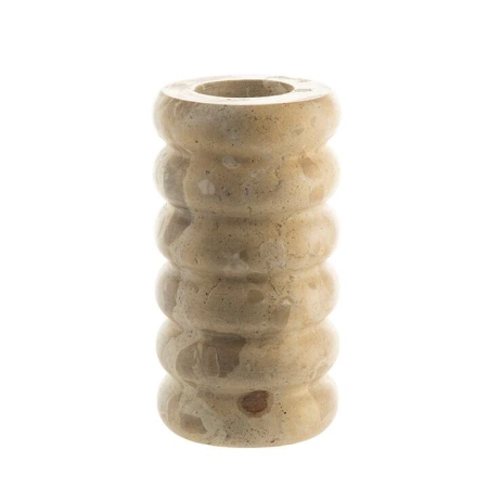 Chocolate Marble 15x8cm Marble Taper Candle Holder - Candle Holders