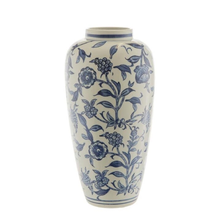 Hamptons Floral Vine Pattern 36x18cm Ceramic Vase - Vases