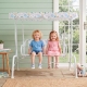 Costway2-Seater Kids Porch Swing with Adjustable Canopy for Backyard and Garden-White Costway2-Seater Kids Porch Swing with Adjustable Canopy for Backyard and Garden-White