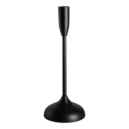 Matt Black 30cm Metal Taper Candle Holder - Holders