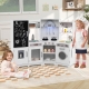 CostwayCorner Wooden Play Kitchen Large Set with Lights and Blackboard-Pink - Toys & Hobbies > Pretend Toys > Play Kitchen Sets