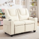 Costway2-Seater Kids Recliner Chair with 2 Cup Holders and 2 Side Storage Pockets-Brown - TOYS