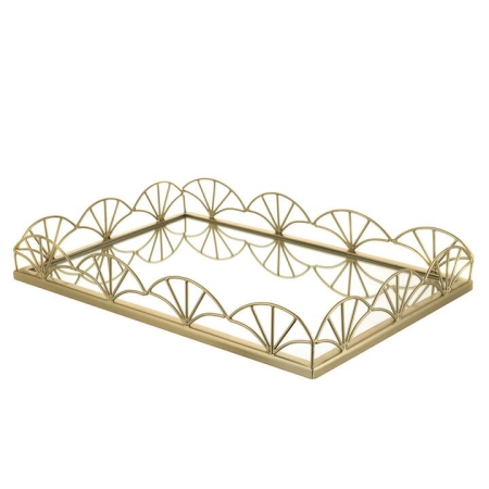 Mirror Base Tray Rectangle Gold 45cm - Trays