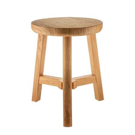 Elm Natural 40x45cm Wood Stool - Furniture