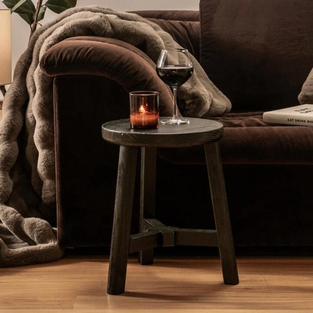 Elm Black 40x45cm Wood Stool - Stools