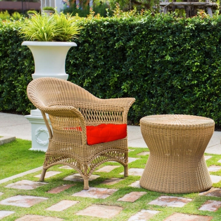 CostwayPatio Cushions Set of 2 with Waterproof and Sun Protection-Red - Outdoor > Outdoor & Patio Furniture > Outdoor Furniture Accessories