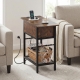 CostwayBathroom Storage Cabinet Side Storage Organizer with Adjustable Shelf-Black - Bath > Floor Cabinets