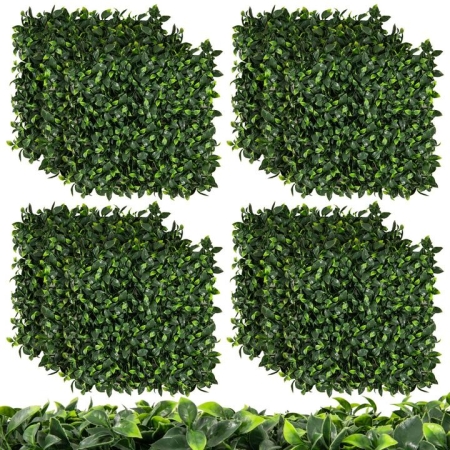 Costway12 Pieces 50 x 50 cm Artificial Grass Wall Panels-Type C - Decor > Decorative Accessories > Faux Plants