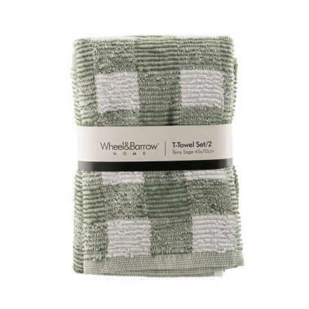 Tea Towel Set/2 Sage Terry - Tea Towels
