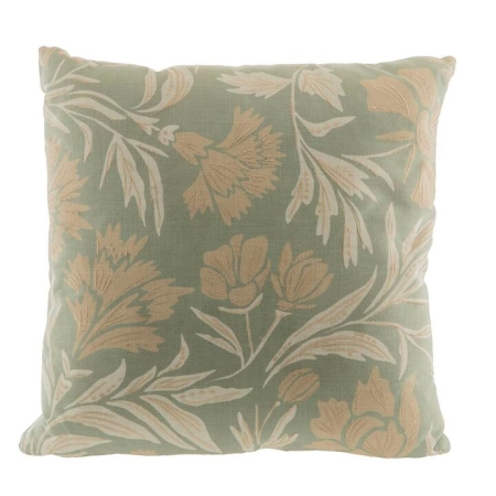 Nude Cream & Green Floral Print Square 50cm Cushion - TOYS
