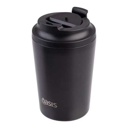 Oasis Black 235mL Ceramic Lined Stainless Steel Double Wall Insulated Travel Cup - Drinkware