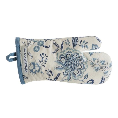 Blue & White Palampur Print Oven Mitt - Mitts