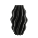 Black Fluted 3D Printed 21x25cm Ceramic Vase - Vases