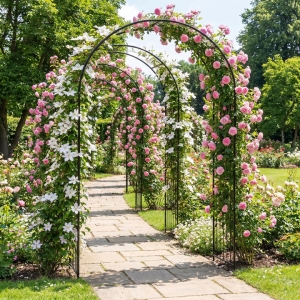 CostwayOutdoor Arbor Trellis Archway for Vines Pathway Lawn and Backyard