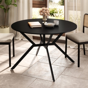 Costway120cm Folding Dining Table with Drop Leaves-Black