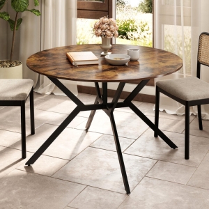 Costway120cm Folding Dining Table with Drop Leaves-Coffee