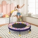 Costway36 Inch Mini Trampoline Foldable for Kids with LED Lights and Handlebar-Pink